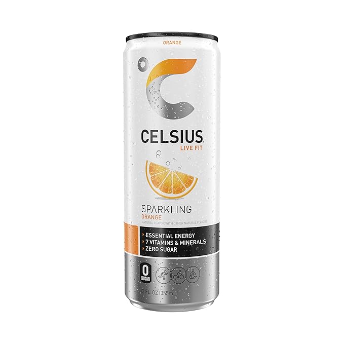 CELSIUS Sparkling Orange, Functional Essential Energy Drink 12 Fl Oz (Pack of 12) - Image 2